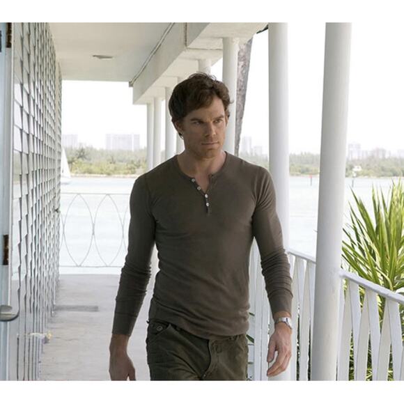 Eddie Bauer, Thermal Henley Waffle Knit - Large - Light Brown, Dexter Kill Shirt - Picture 4 of 12